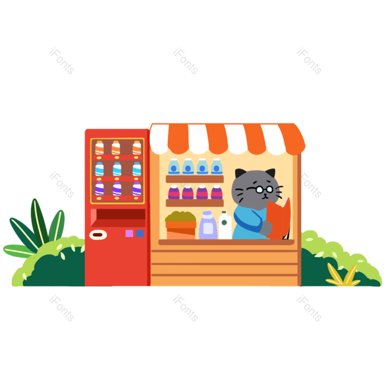 儿童图片,店铺元素,猫咪PNG,扁平风免抠素材